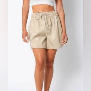 James Faux Leather Running Shorts Size L NWT